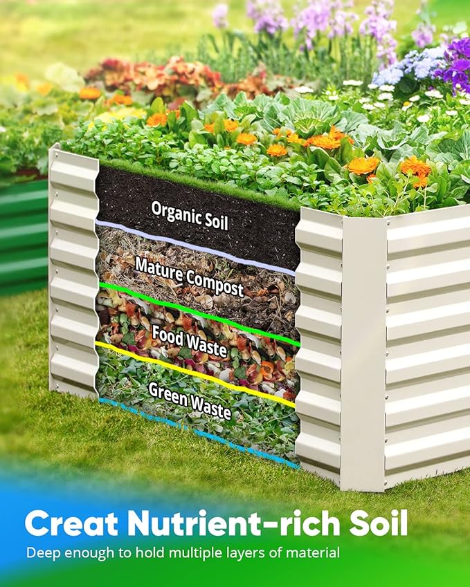 Quictent Galvanized Raised Garden Bed 8x4x2 Ft Tall Metal Planter Box - Image 4