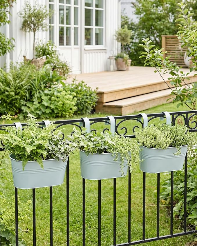 vensovo Metal Railing Planter for Outdoor Plants - Image 4
