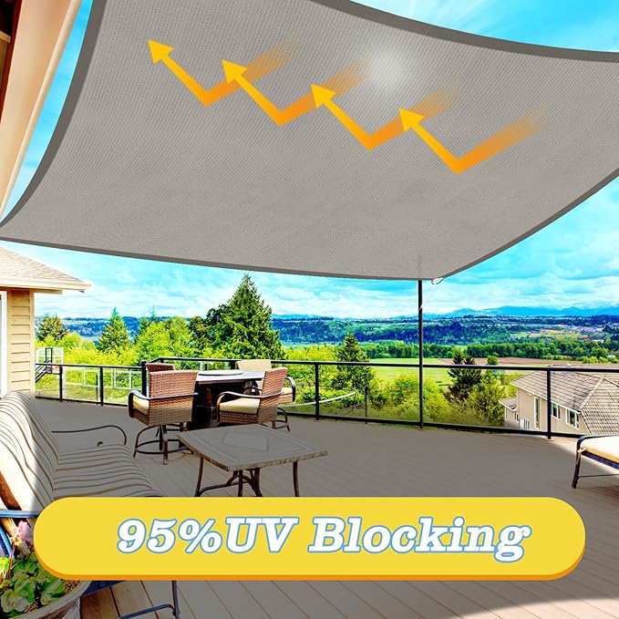 HappyTrends Sun Shade Sail, Tear and Rust Resistant Patio sail Shade - Image 3