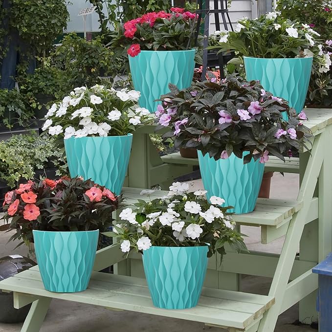 6 Pack 7 Inch Indoor Plant Pots - Image 6