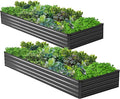 2PCS 7x3x1ft Galvanized Raised Garden Bed Kit, Metal Planter Box by Henshwon