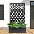 Metal Raised Garden Bed with Trellis & Privacy Screen, Modern Planter with by XOCUWU