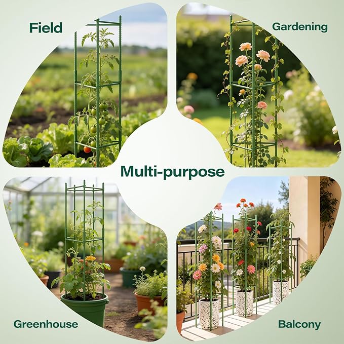Halatool 2 Pack Tomato Cages for Garden, Garden Stakes Tomato Trellis for Pots - Image 8
