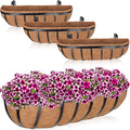ZeeDix 4 Pack 24 Inch Railing Planter Box, Metal Window Boxes by ZeeDix