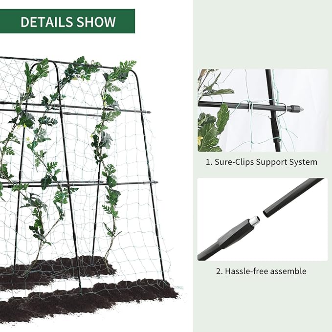 Lalahoni Cucumber Trellis, 5.3x5.3 Feet Metal Garden Arch Plant Support - Image 4