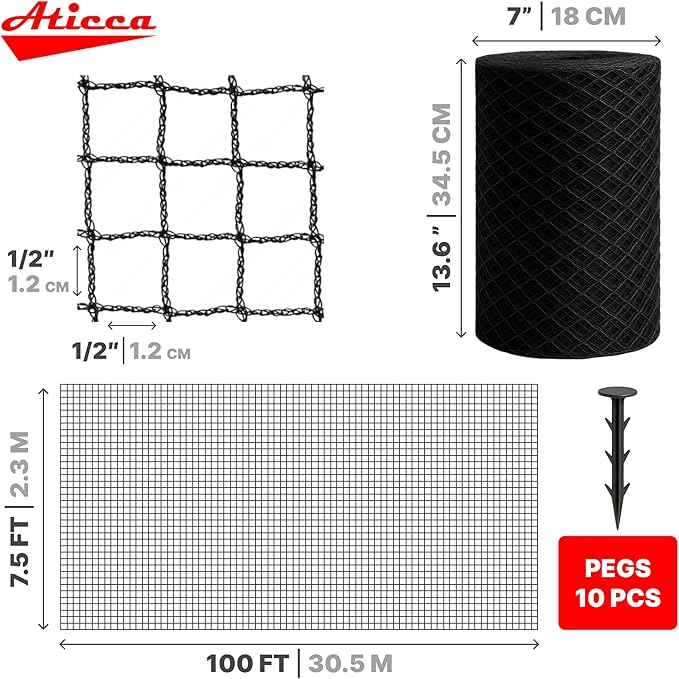 Heavy Duty Bird Netting for Garden Protection & Fruit Trees, 7.5x100 Ft - Image 2