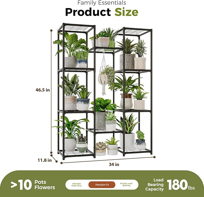 Bamworld Plant Stand Outdoor Metal Plant Shelf - Image 6