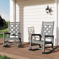 GarveeLife Outdoor Rocking Chair Set of 2, HDPE Weather Resistant Patio Rocking by GarveeLife