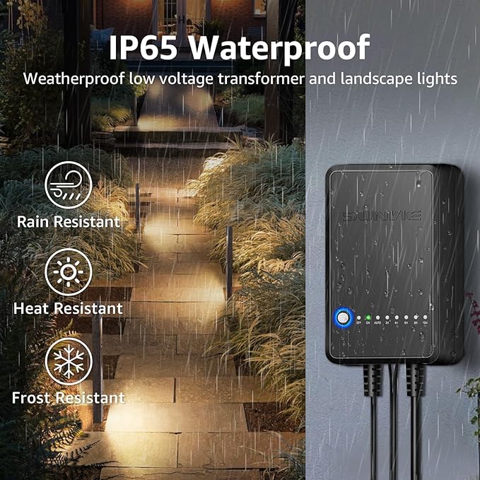 SUNVIE All-In-One LED Low Voltage Landscape Lighting Kit, 3000K Waterproof - Image 5