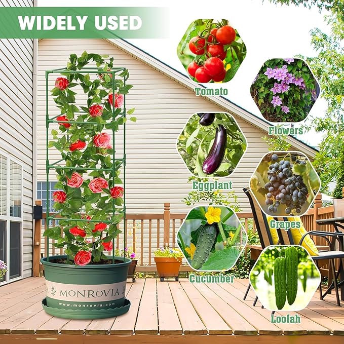MQUPIN Tomato Cages, 3 Packs Square Tomato Cage - Image 7