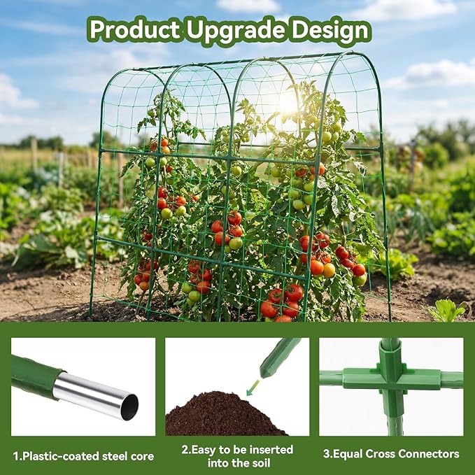 2 Pack Cucumber Trellis for Raised Bed, U-Shape Garden Trellis for Climbing - Image 2