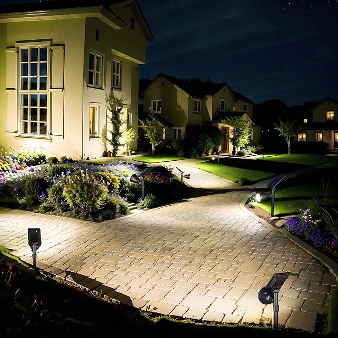 ROSHWEY Solar Outdoor Lights, Waterproof Solar Yard Lights 600LM Spot Light - Image 2