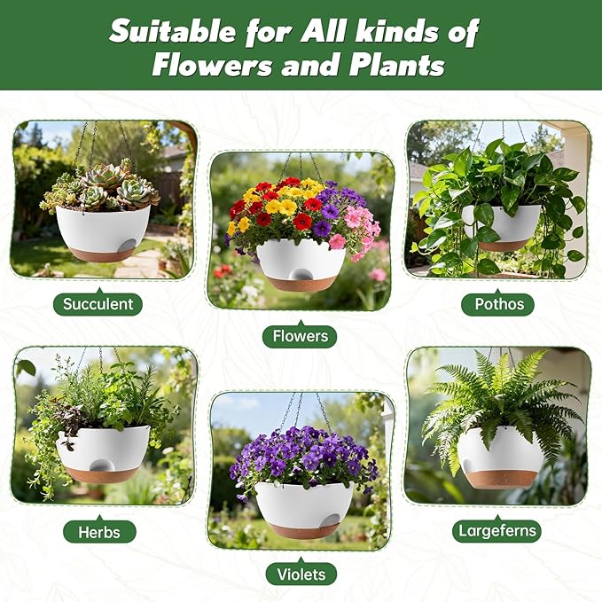4-Piece Set of 8-Inch Hanging Planters - Image 6