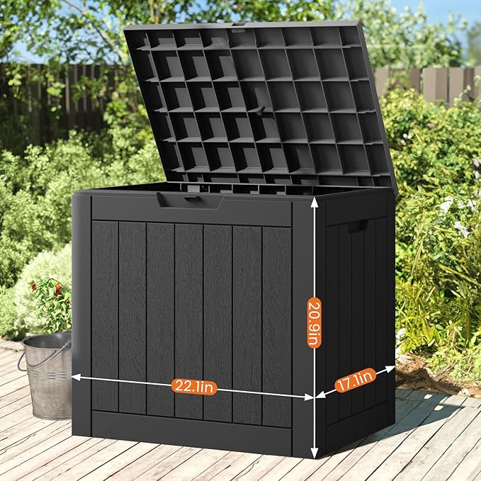 Sweetcrispy Deck Box with 31 Gallon Capacity, Weatherproof Resin Lockable - Image 4