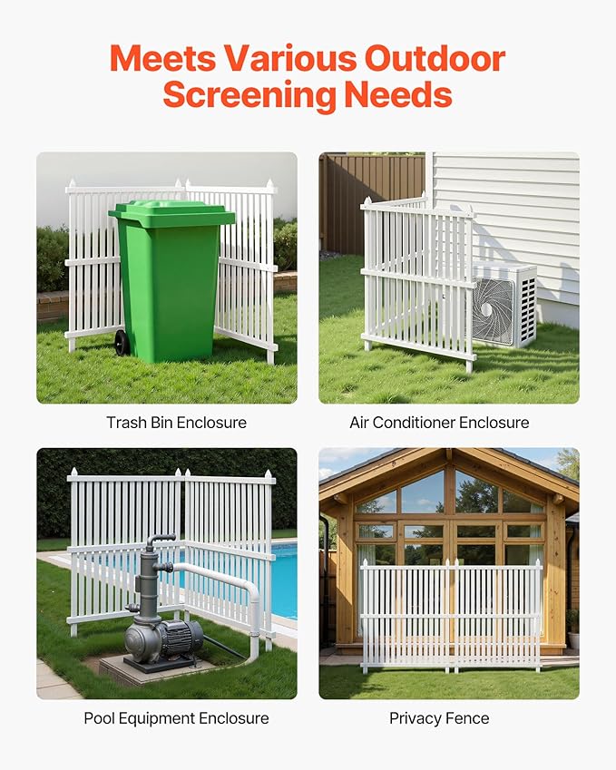 VEVOR 2 Panels Outdoor Privacy Screen, 36 x 45 in Air Conditioner Fence - Image 6