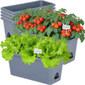 Window Box Planter 6 Packs, 13.8 Inches Rectangle Flower Pots by Oliz