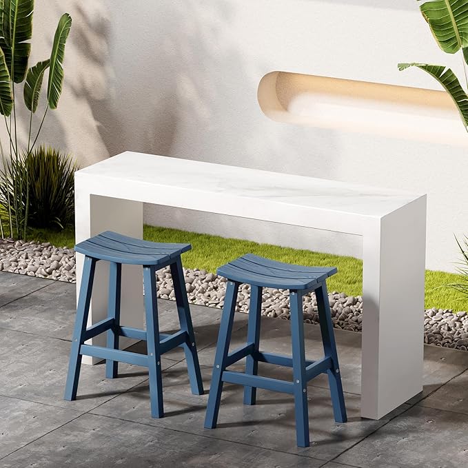 Stoog All-Weather Bar Stools Set of 4, Low Maintenance, - Image 2