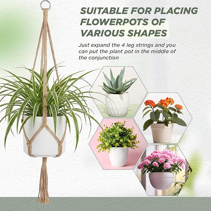 EBOOT 2 Pack 33 Inch Large Macrame Plant Hanger Rope to Hang Flower Pot Plant - Image 7