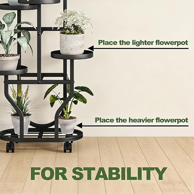 Plant Stand 5 Tier Indoor Outdoor Metal Flower Shelf - Image 3