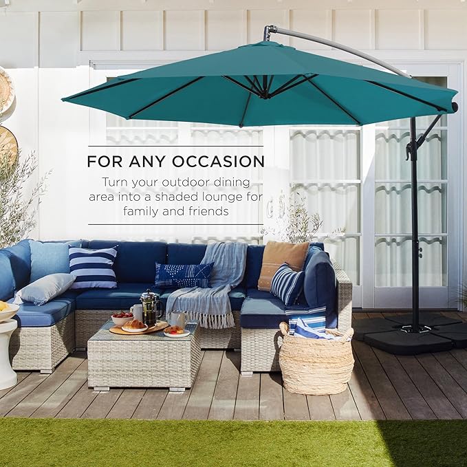 Best Choice Products 10ft Offset Cantilever Hanging Market Patio Umbrella - Image 3