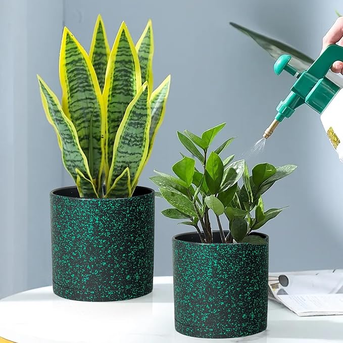 8/7/6 inch Plant Pots, 3 Pack Cylindrical Flower Pots - Image 5