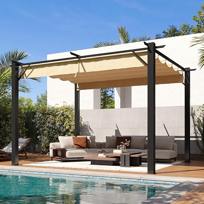 Aoxun 10'x12' Outdoor Pergola, Patio Aluminum Pergola - Image 8