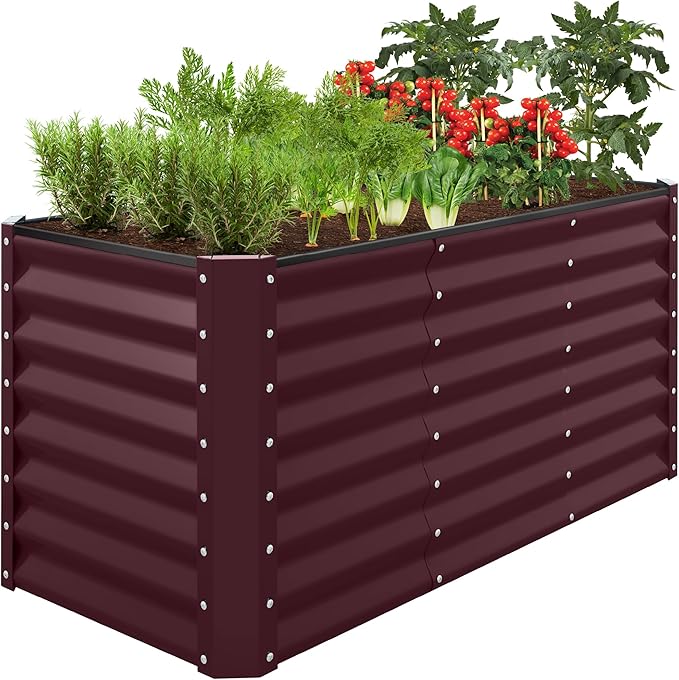 Best Choice Products 4x2x2ft Outdoor Metal Raised Garden Bed, Deep Root Box by BestChoiceProducts