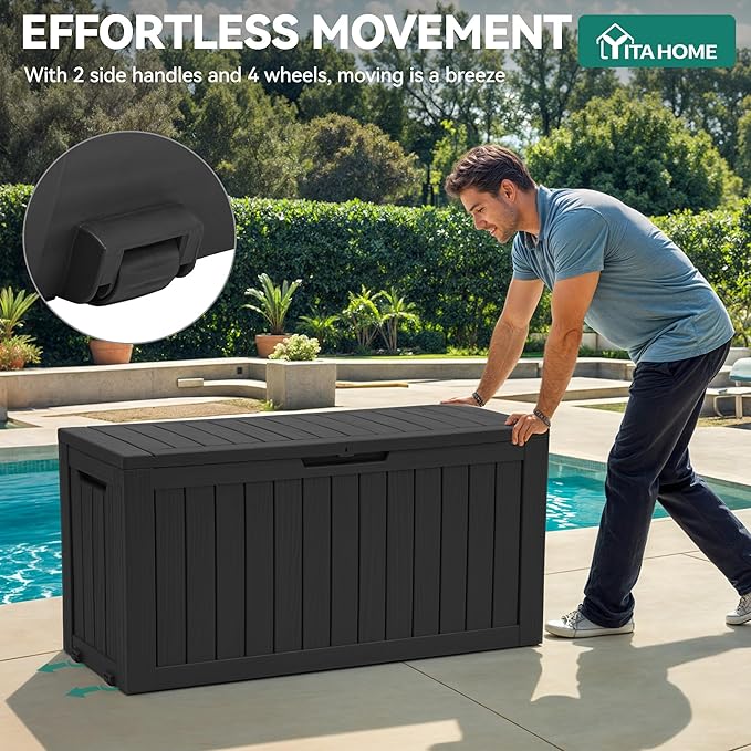YITAHOME 72 Gallon Outdoor Resin Deck Box - Image 5