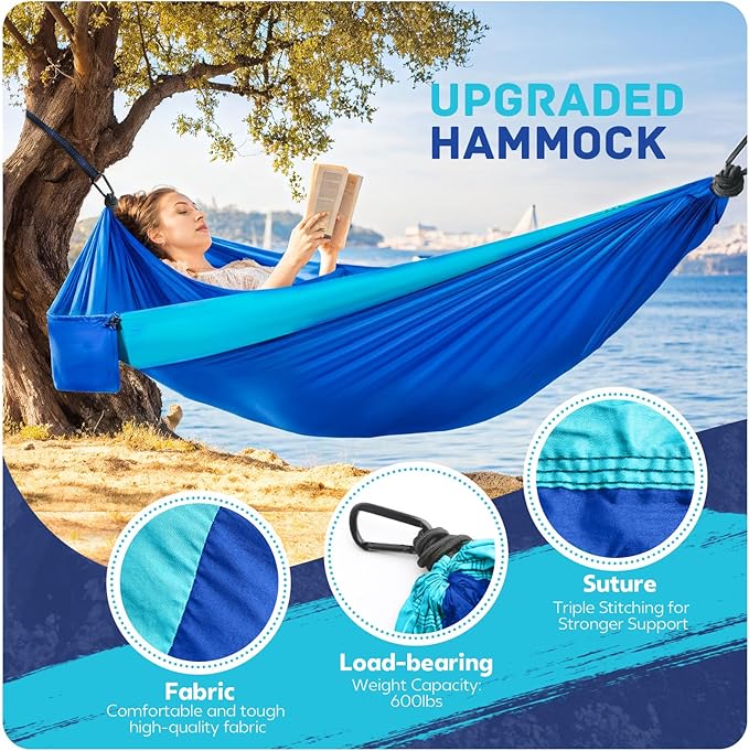 Camping Hammock Lightweight, Portable Hammocks Parachute Hammock - Image 3
