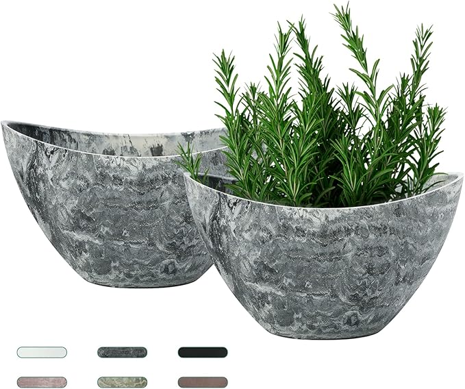 LaDoVita Plant Pots with Drainage Holes, 12 Inch Large Planters by LaDoVita