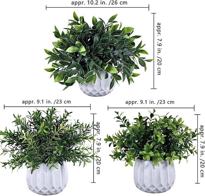 Winlyn 3 Pcs Faux Potted Plants Set - Image 3
