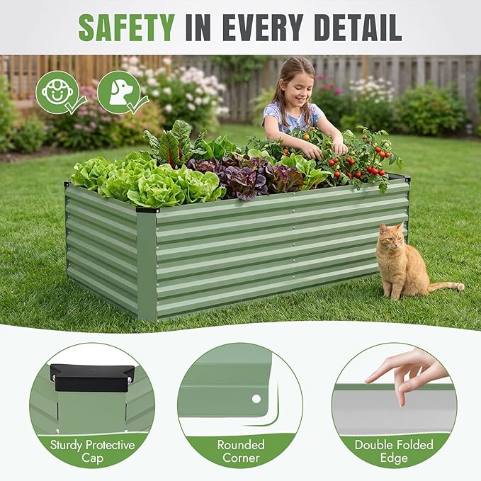INNO STAGE 6x3x2ft Galvanized Raised Garden Bed, Raised Garden Bed Kit-Metal - Image 4