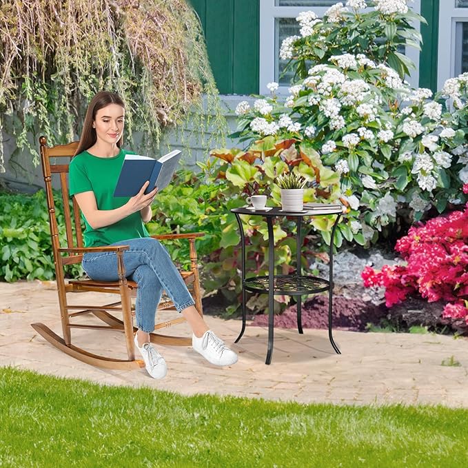 VINGLI Wooden Rocking Chair, Outdoor Chair - Image 2