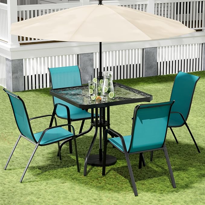 Arlopu 5 Piece Outdoor Patio Dining Set, Porch Furniture - Image 9