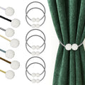 Hion Magnetic Curtain Tiebacks Grey 6 Pack, Curtain Tiebacks Buckles Holdbacks by Hion