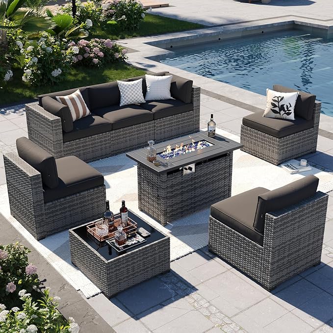 Aoxun Patio Furniture Sets, 8-Piece Outdoor Patio Furniture by Aoxun