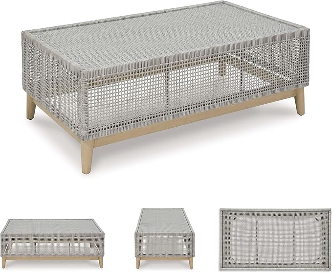 Signature Design by Ashley Seton Creek Casual Resin Wicker Outdoor Coffee Table - Image 7
