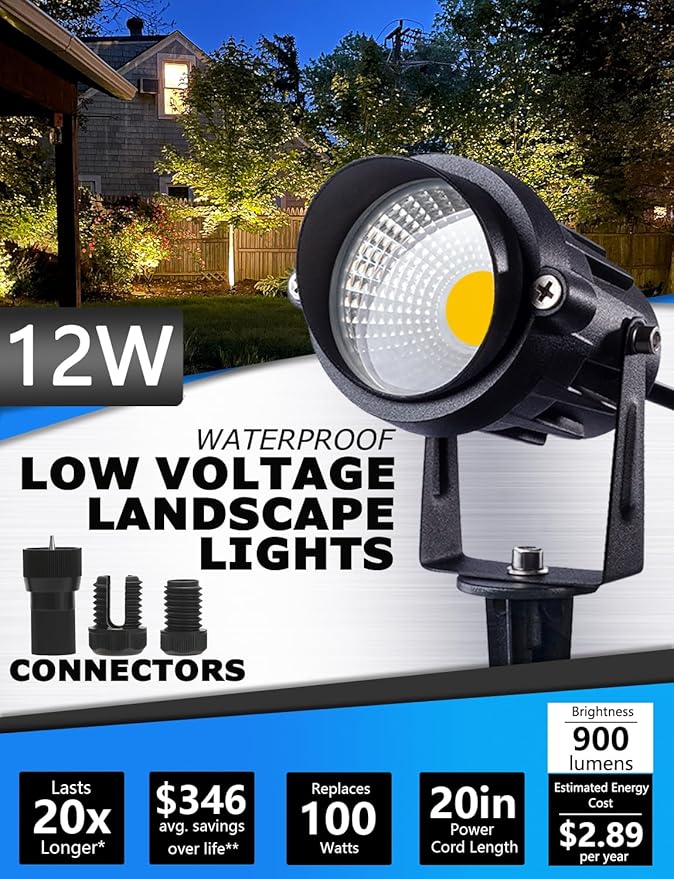 SUNVIE 12W Low Voltage LED Landscape Lights - Image 2