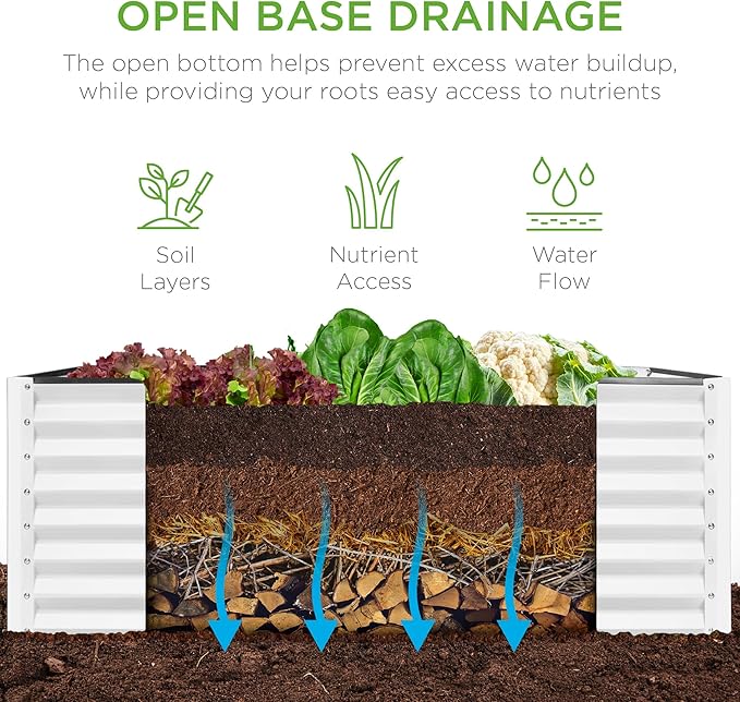 Best Choice Products 4x2x2ft Outdoor Metal Raised Garden Bed, Deep Root Box - Image 5