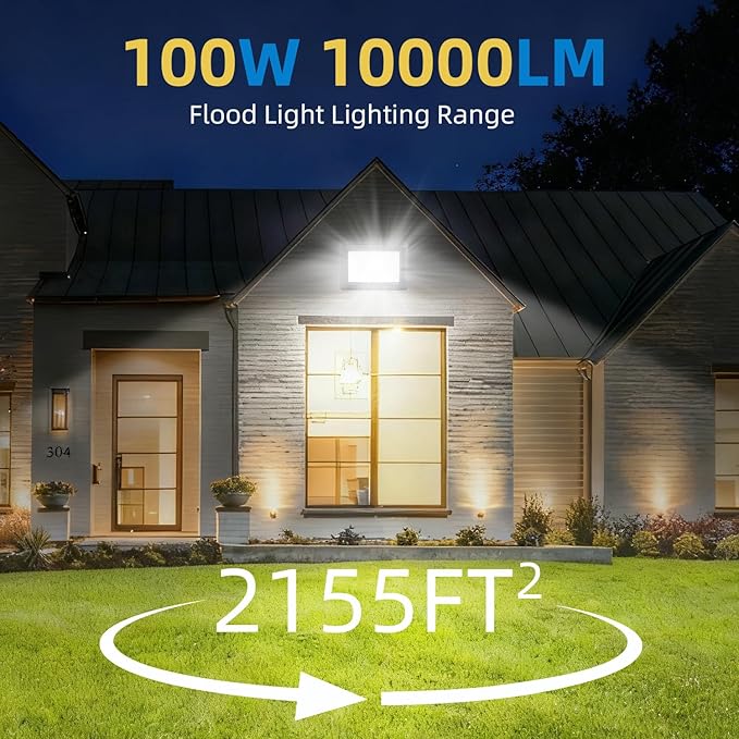100W LED Flood Lights Outdoor, 6500k Daylight White Outdoor LED Lights - Image 4