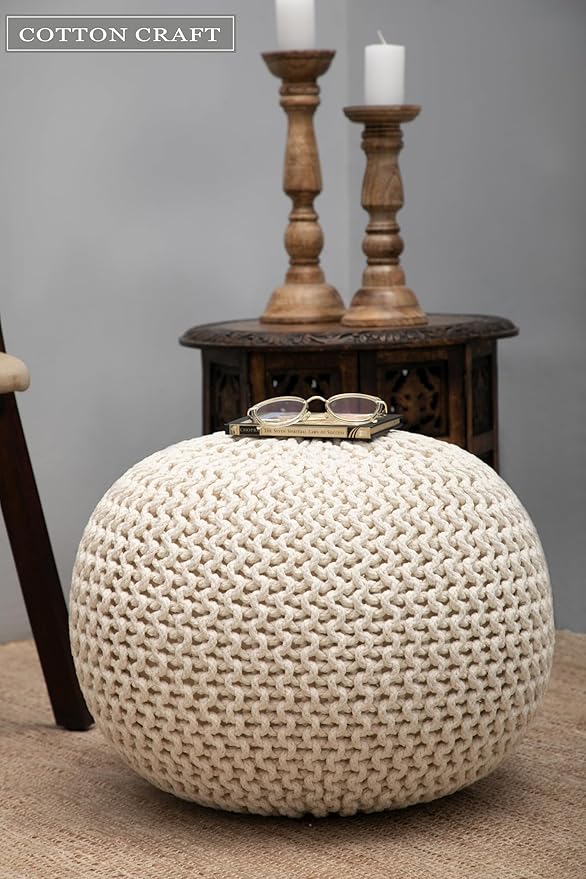 COTTON CRAFT Round Dori Pouf - Image 9