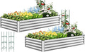 Quictent Galvanized Raised Garden Bed Metal Planter Box Bottomless by QUICTENT
