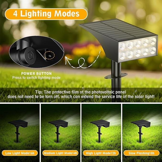 Solar Lights Outdoor Waterproof Ip68, Outdoor Solar Light Landscape Lighting - Image 6