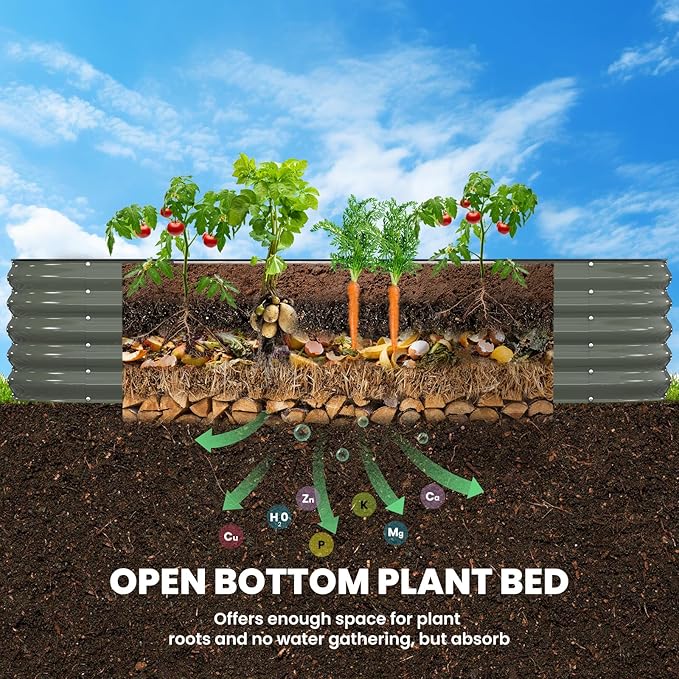 Galvanized Raised Garden Bed 8x2x1.5 FT, Oval Metal Raised Garden Bed Outdoor - Image 4