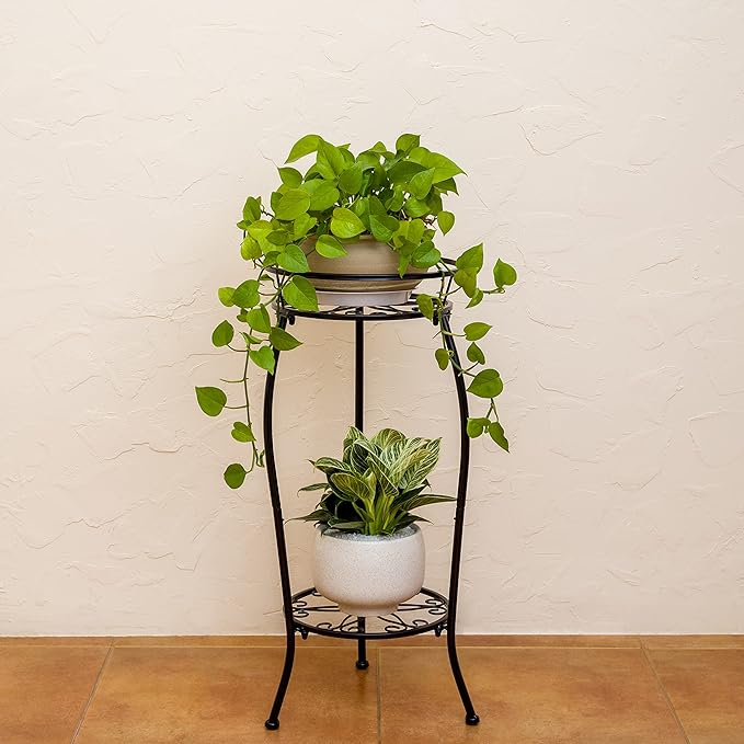 FaithLand 2 Pack Metal Plant Stands, Tall Planter Holder Indoor Outdoor - Image 5