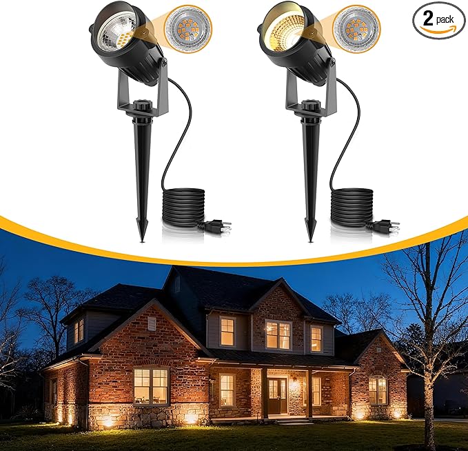 L LOHAS LED 5W Plug in Spotlight Outdoor, 3000K Warm White Landscape Lighting by LLOHASLED