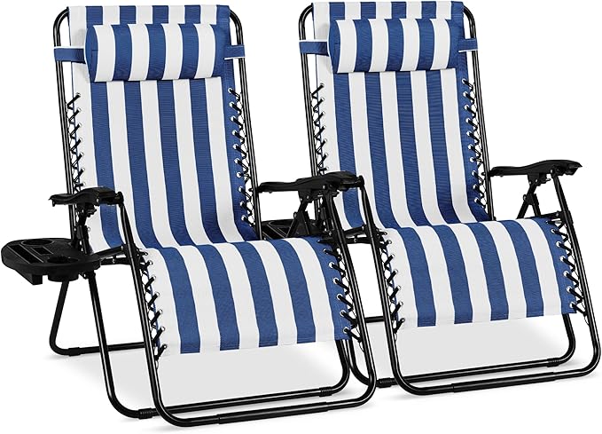 Best Choice Products Set of 2 Extra Wide Adjustable Steel Mesh Zero Gravity by BestChoiceProducts