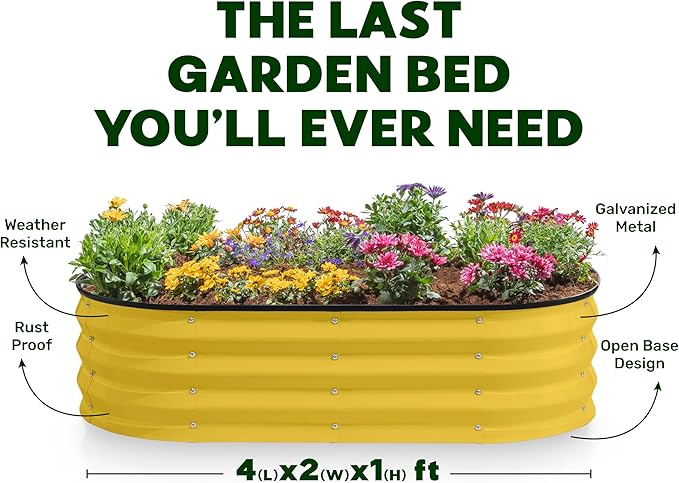 Plant & Plot Galvanized Raised Garden Beds Outdoor // 4×2×1 ft Planter Raised - Image 4
