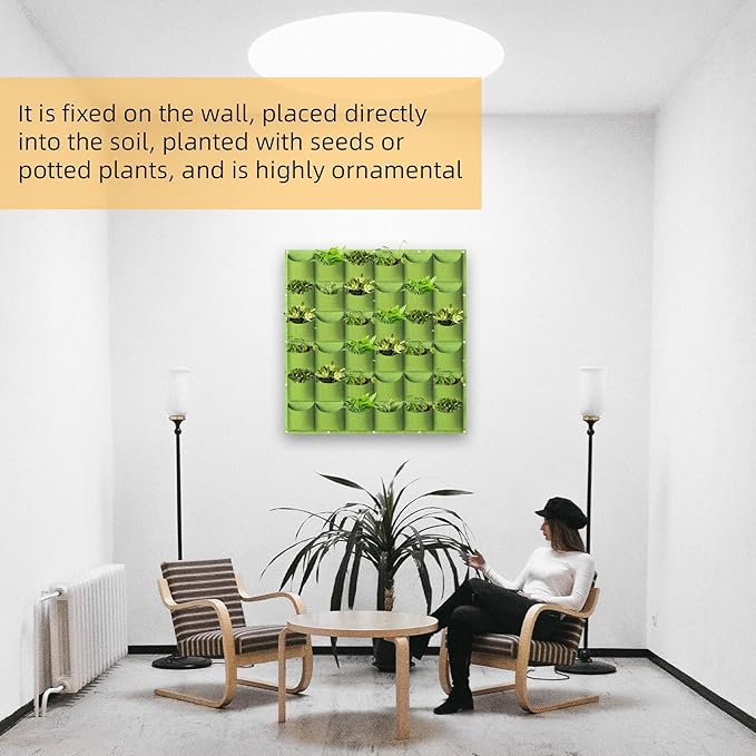 Hanging Planting Grow Bags, 36 Pockets Hanging Vertical Wall Planter Wall - Image 6