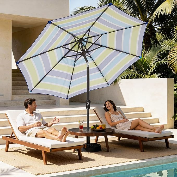 MEWAY 9ft Patio Umbrella Outdoor Table Umbrellas - Image 3
